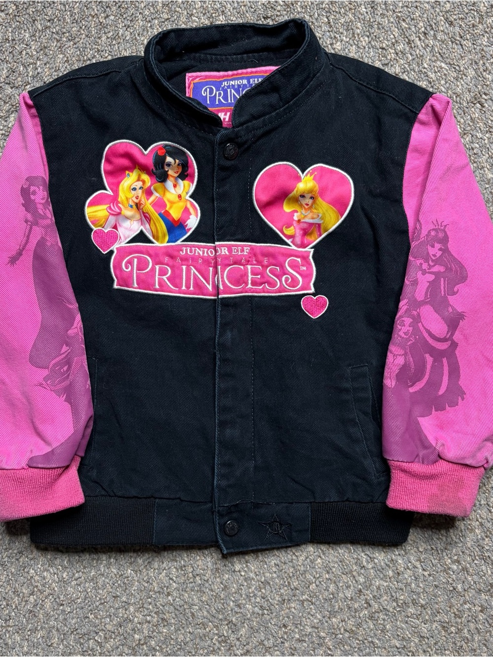 Vintage Y2K Disney Princess Jeff Hamilton Racer Jacket size 6